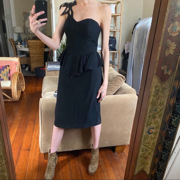 Vintage one shoulder cocktail dress - Picture 8 of 8